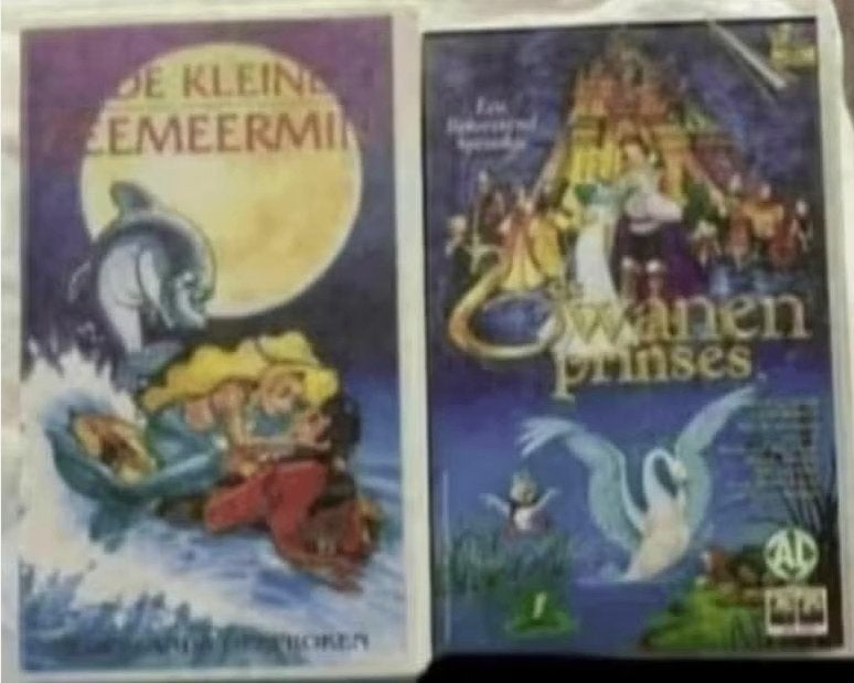 VHS De Kleine Zeemeermin, de Zwanenprinses, zwanen prinses, Cd's en Dvd's, VHS | Kinderen en Jeugd, Alle leeftijden, Ophalen of Verzenden