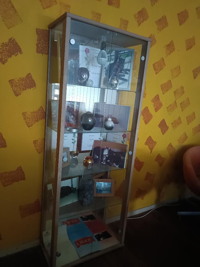 Vitrine, Huis en Inrichting, Kasten | Vitrinekasten, Ophalen, Met deur(en), 50 tot 100 cm, Zo goed als nieuw