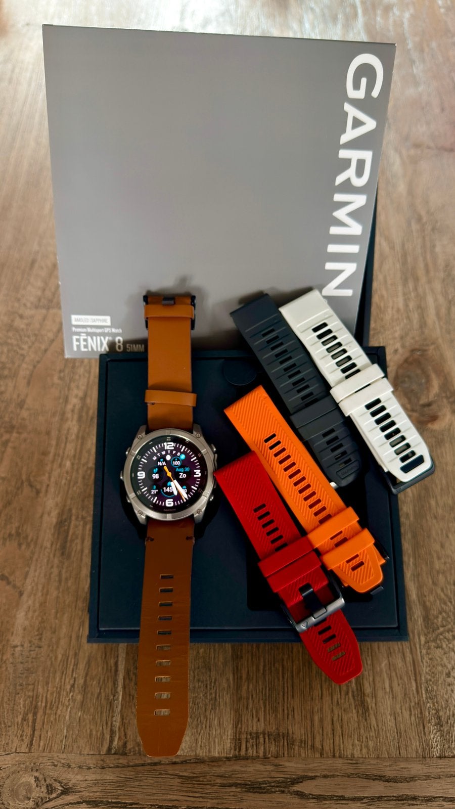 Garmin Fenix 8 51 mm saffierglas Amoled Titanium., Sieraden, Tassen en Uiterlijk, Ophalen, Zo goed als nieuw, Waterdicht, Garmin Fenix 8 Amoled Sapphire