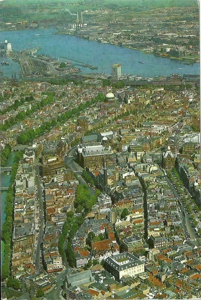 AK Amsterdam - Luchtopname van centrum, Verzenden, 1960 tot 1980, Ongelopen, Noord-Holland
