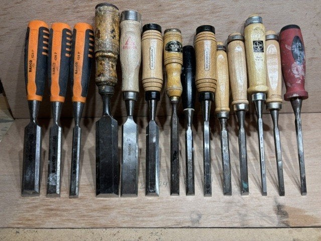 Hout Beitels 14x + Kozijnschoonschraper 4x + Gutsen 4x, Ophalen, Gebruikt