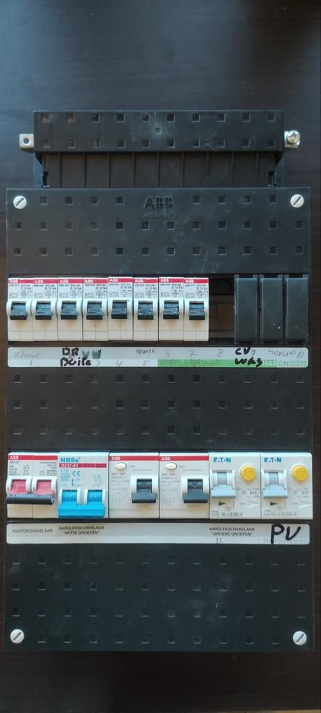 1-Fase Groepenkast met Hoofdschakelaar, Aardleks, Kookgroep, Doe-het-zelf en Verbouw, Elektra en Kabels, Ophalen of Verzenden