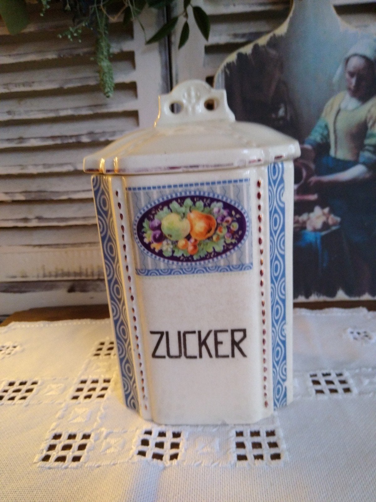 Brocante voorraadpot Suiker, Antiek en Kunst, Ophalen of Verzenden