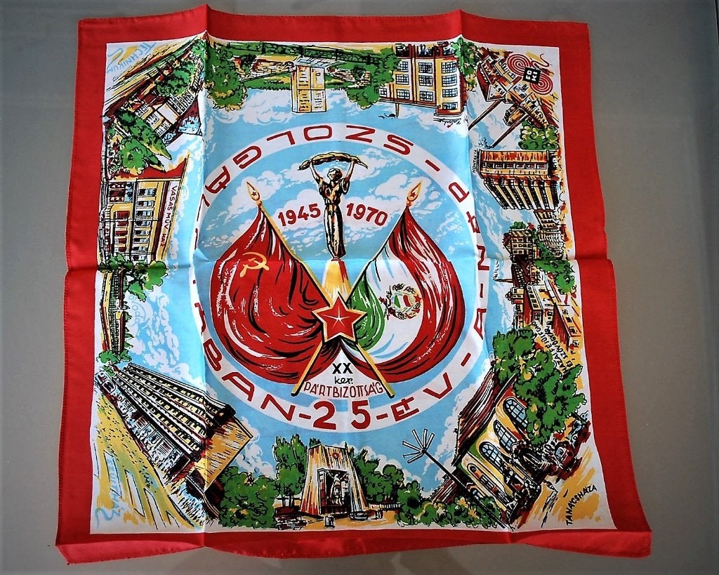 Propaganda Vriendschap CCCP / Hongarije 2 Uitvoeringen Sjaal, Antiek en Kunst, Ophalen of Verzenden