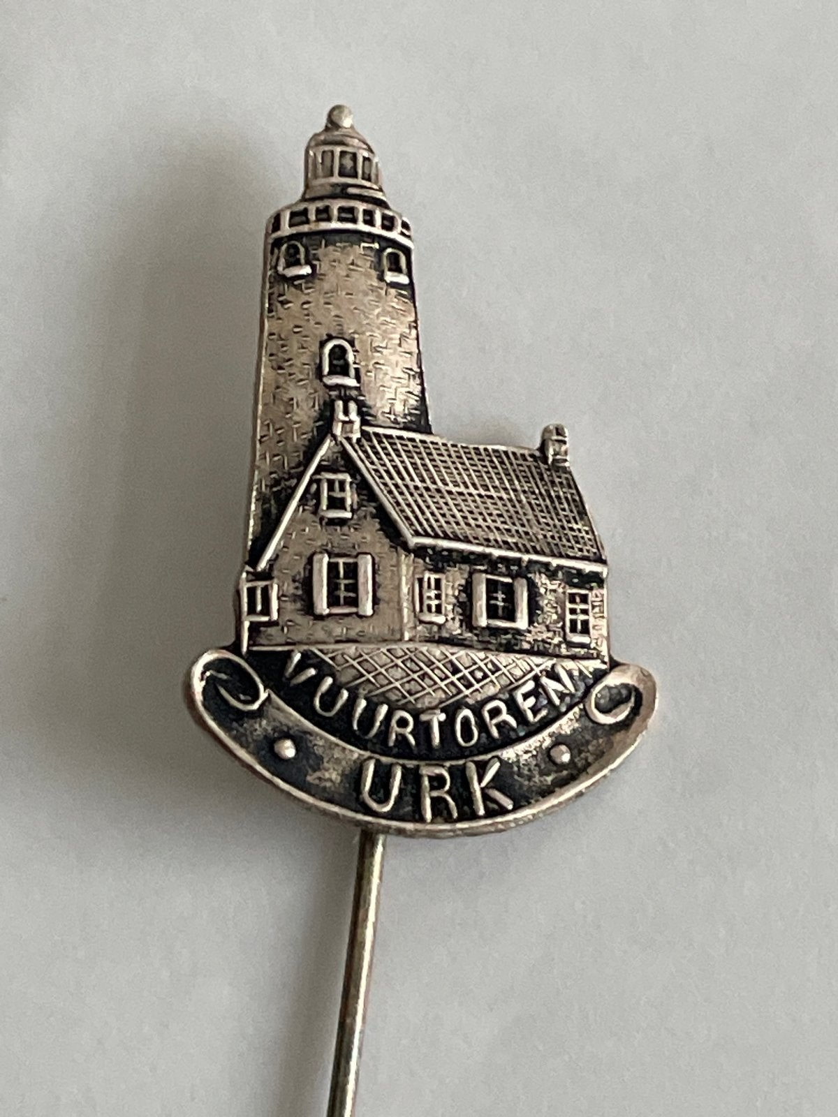 Vintage Speldje Urk Vuurtoren Pin, Verzamelen, Ophalen of Verzenden, Gebruikt, Stad of Land, Speldje of Pin