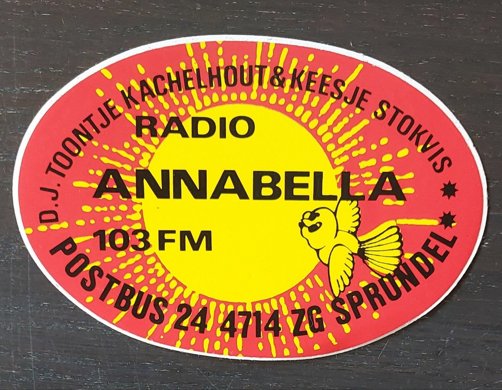 Sticker Radio Annabella Sprundel Kachelhout & Stokvis piraat, Ophalen of Verzenden, Gebruikt