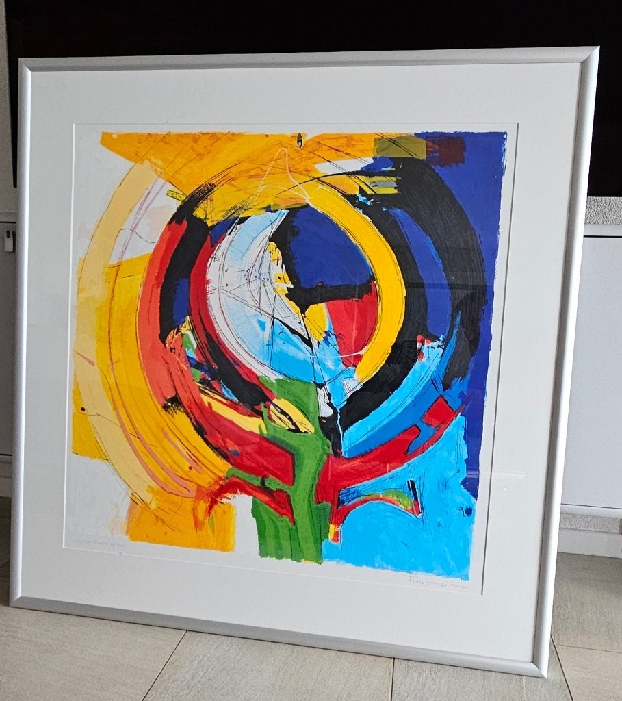 Frank Lejeune grote zeefdruk, Antiek en Kunst, Kunst | Litho's en Zeefdrukken, Gelimiteerde oplage, Ophalen, Abstract, Zeefdruk