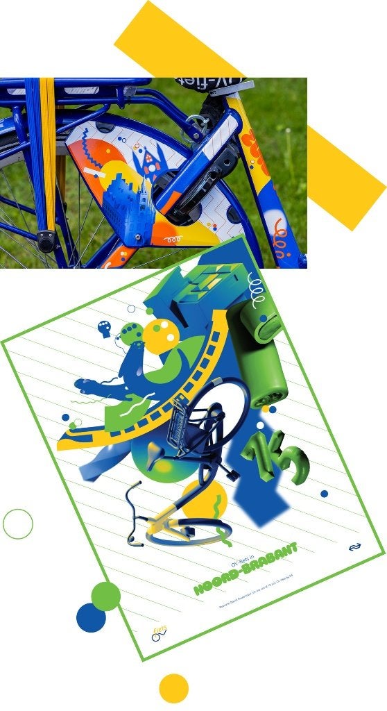 OV-fiets in Noord-Brabant, Daniël Roozendaal, 30x20cm.Gesign, Ophalen of Verzenden