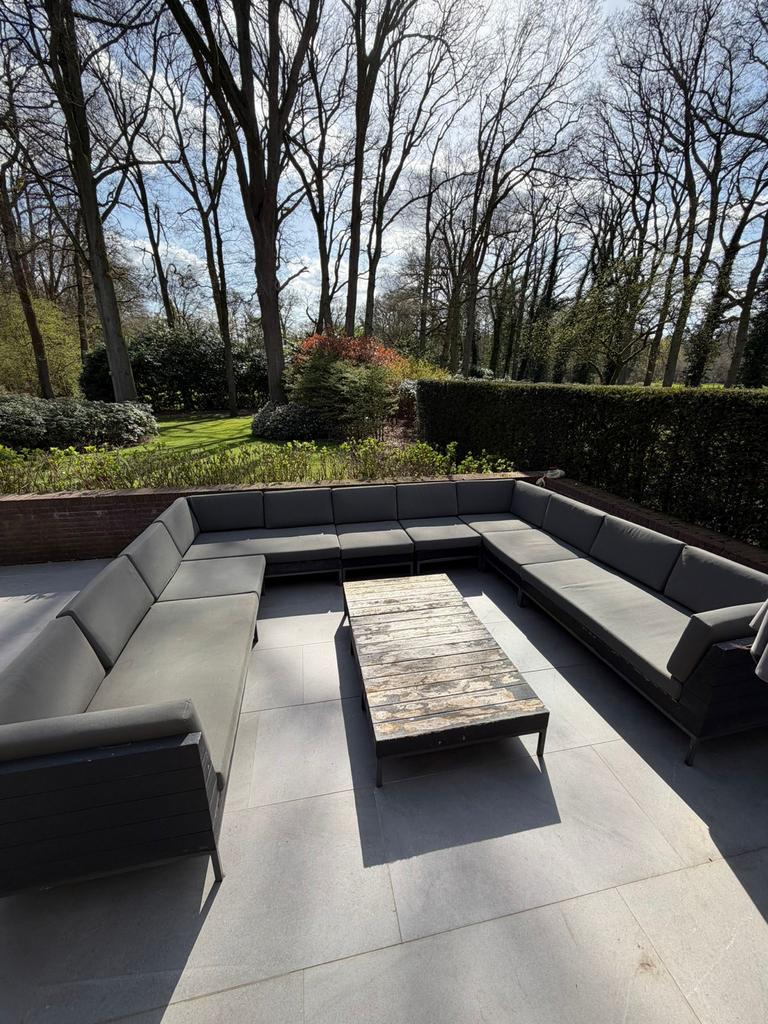 Applebee Tuinset - Grote Houten Loungeset met Kussens, Tuin en Terras, Tuinsets en Loungesets, Ophalen, Gebruikt, Meer dan 8 zitplaatsen