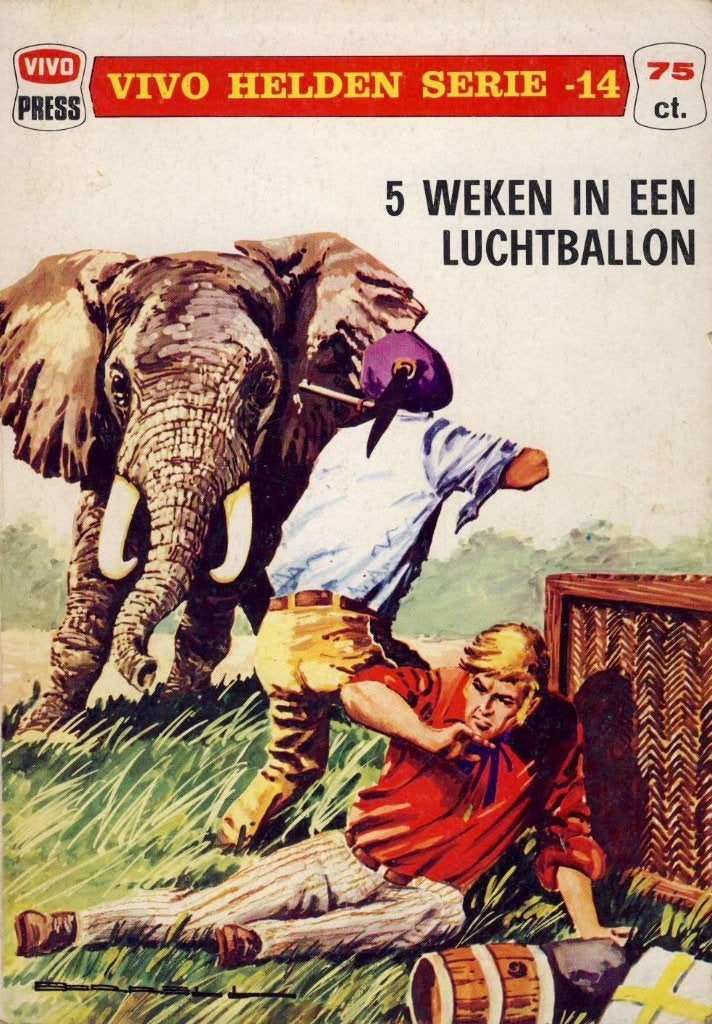 5 Weken in een luchtballon - Vivo Helden Serie nr. 14, Eén stripboek, Ophalen of Verzenden, Gelezen