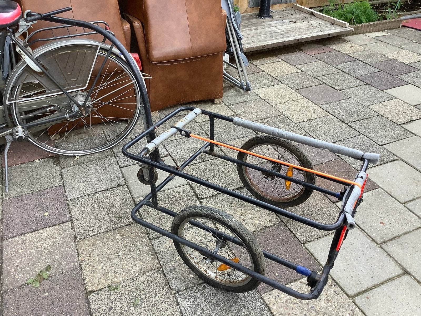 Stevige fietsaanhanger voor bagage of huisdier, Ophalen, Gebruikt, Bagagekar, 40 tot 60 kg