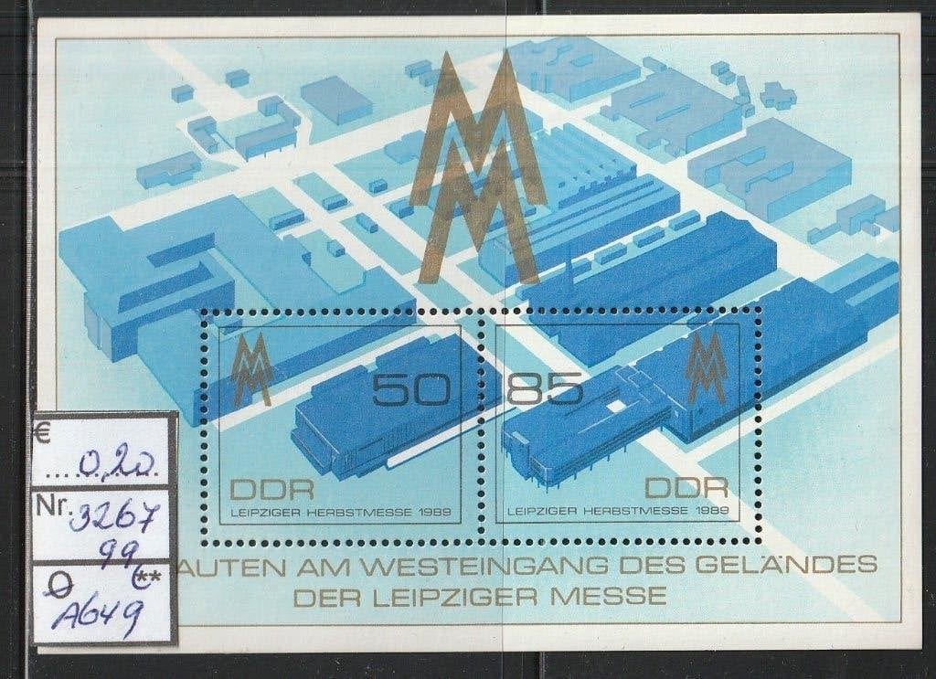 DDR Nieuwbouw Messe-terrein Blok 99 Michel 3267 Nr.A649p, Verzenden, DDR, Postfris