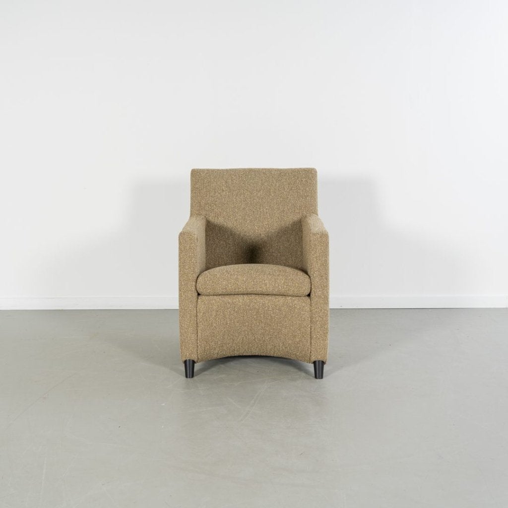 Leolux Dolcinea Fauteuil Beige Stof - Zwart, Huis en Inrichting, Fauteuils, Niet ingevuld, Zo goed als nieuw, Niet ingevuld, Niet ingevuld
