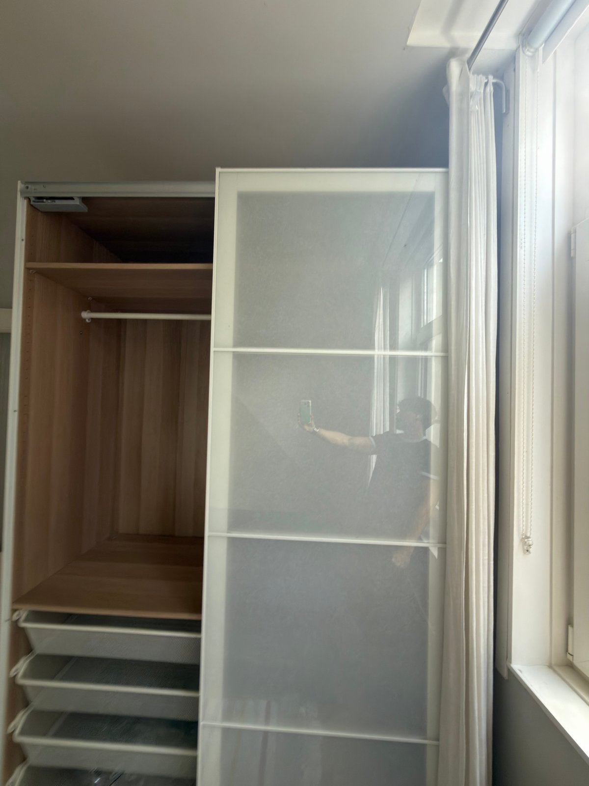 IKEA Pax Kledingkast met schuifdeuren 150x236x60cm, Huis en Inrichting, Kasten | Kledingkasten, Ophalen, Gebruikt, 100 tot 150 cm