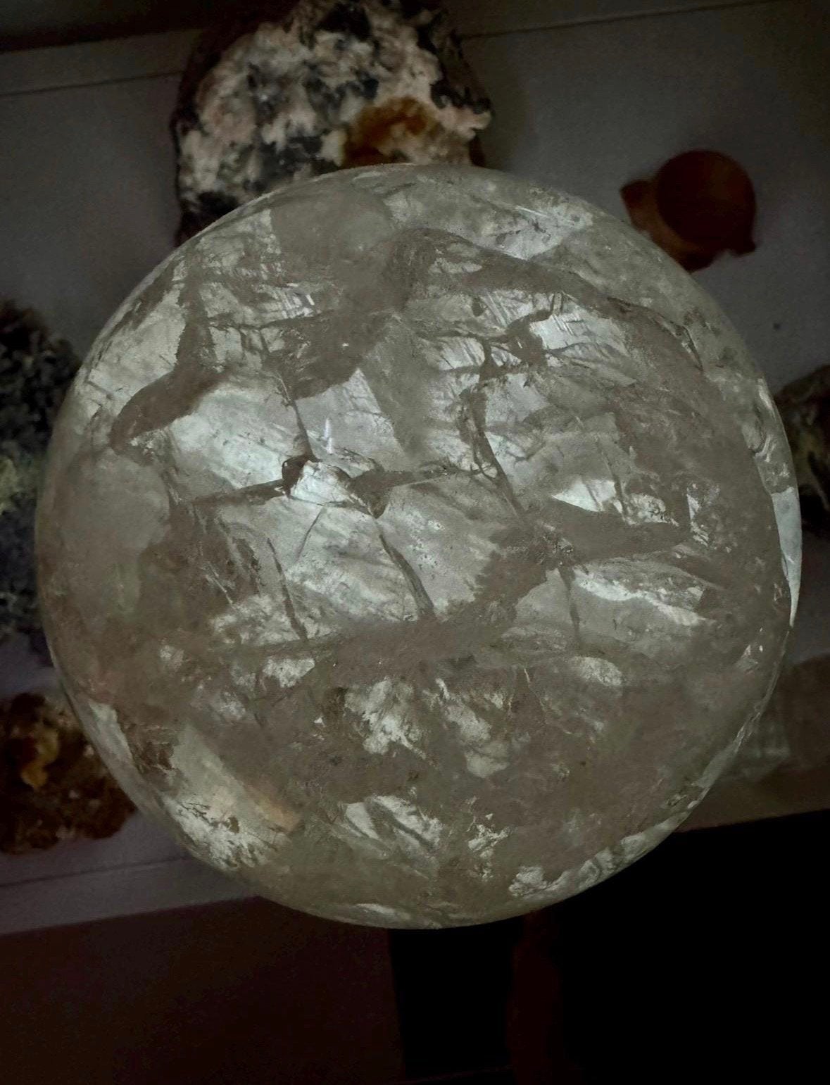 Bergkristal bol AAA+ fire&ice XL, Ophalen of Verzenden, Mineraal