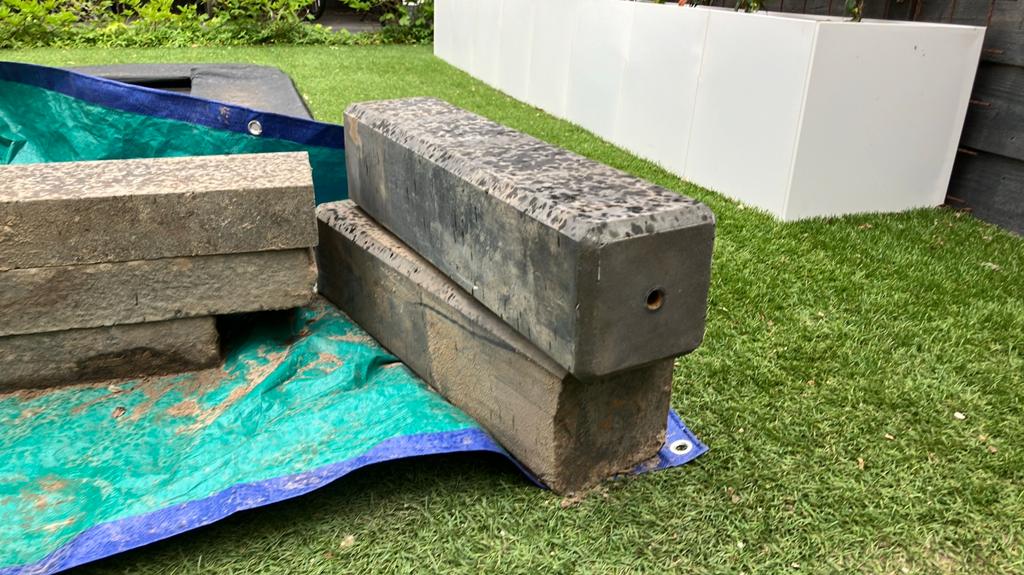 Betonbanden en betonpoeren, Tuin en Terras, Ophalen, Gebruikt