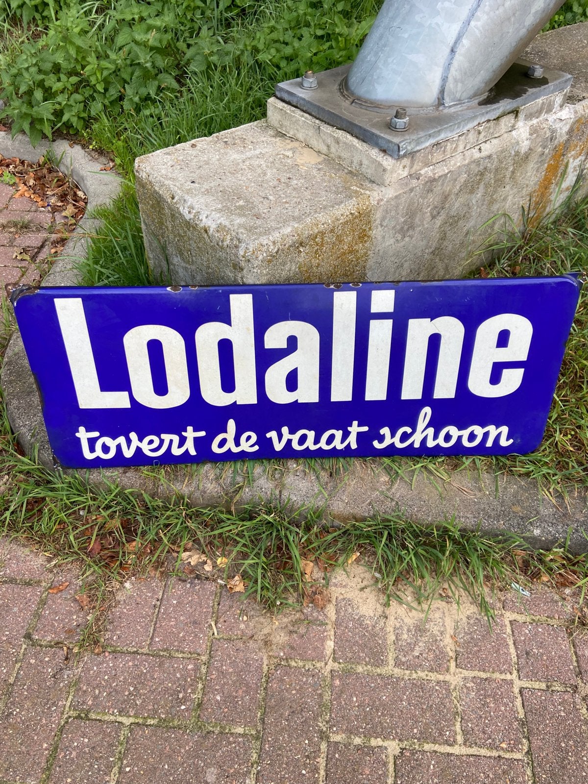 Emaile bord lodaline., Ophalen of Verzenden, Zo goed als nieuw, Reclamebord