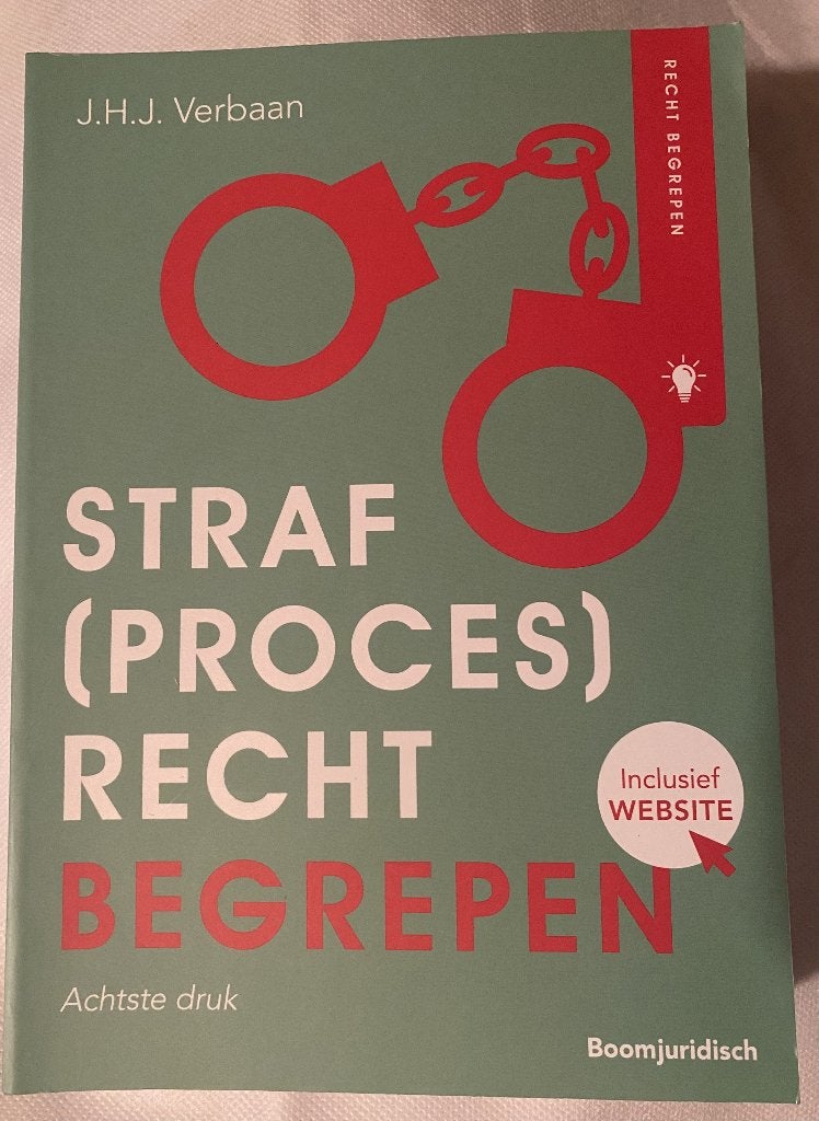 Straf(proces)recht Begrepen - J.H.J. Verbaan (Achtste druk), J.H.J. Verbaan, Zo goed als nieuw, Gamma, HBO