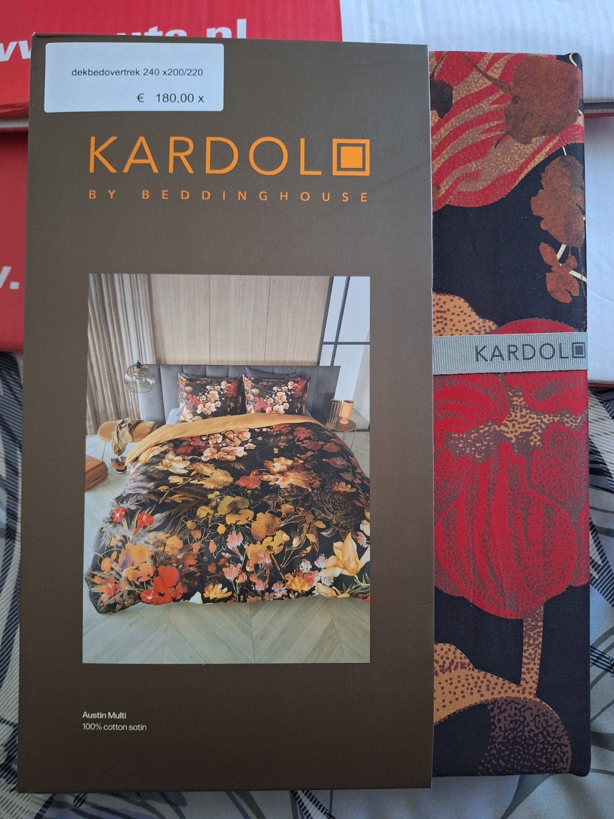 Kardol Austin Multi Dekbedovertrek 240x200/220 Katoen Satijn, Ophalen, Overige merken, Dekbedovertrek, Nieuw