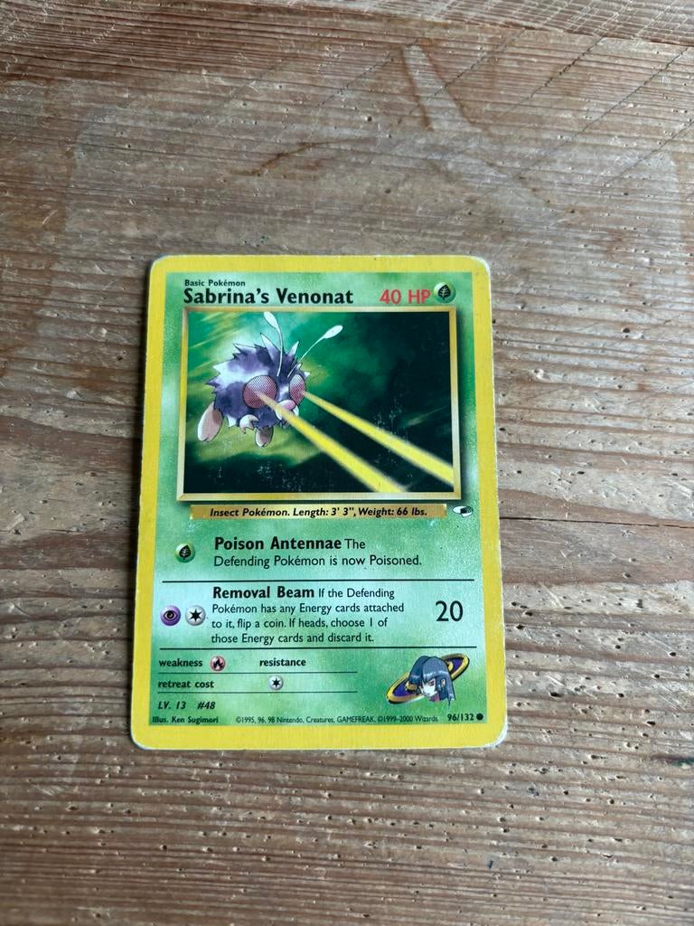 Sabrina's Venonat Gym Challenge Pokémon Kaart, Ophalen of Verzenden, Zo goed als nieuw, Losse kaart