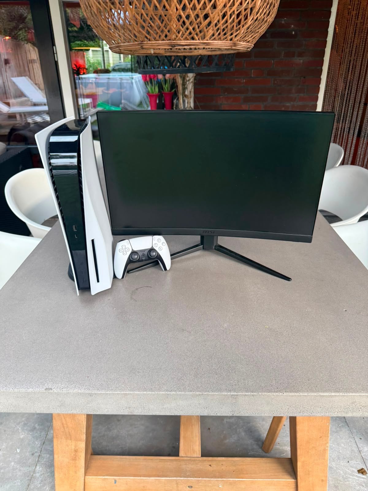 PlayStation 5 disc edition + MSI curved monitor, Computers en Software, Ophalen, HDMI, IPS, Curved