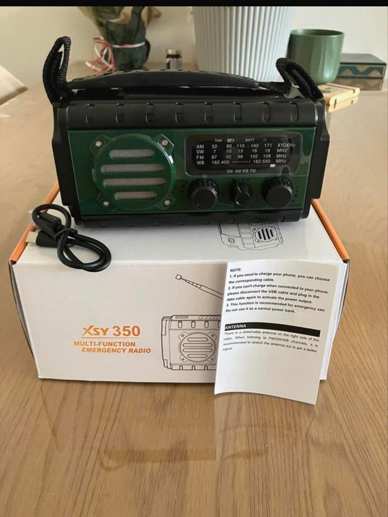 Noodradio met 20.000mAh Powerbank, SOS, Zonnepaneel & Lamp, Verzenden, Nieuw, Radio