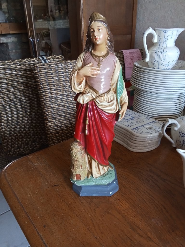 beeld van de Heilige Barbara met mijntoren, Ophalen of Verzenden