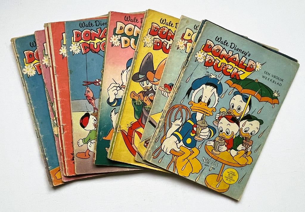 Donald Duck weekblad - 1955-1962 - 14 stuks, Gelezen, Verzenden, Walt Disney, Europa