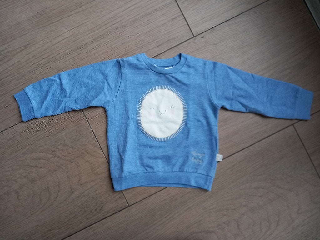 K95 Blauwe trui LFT baby maat 74, Kinderen en Baby's, Babykleding | Maat 74, Ophalen of Verzenden, Zo goed als nieuw, LFT Baby