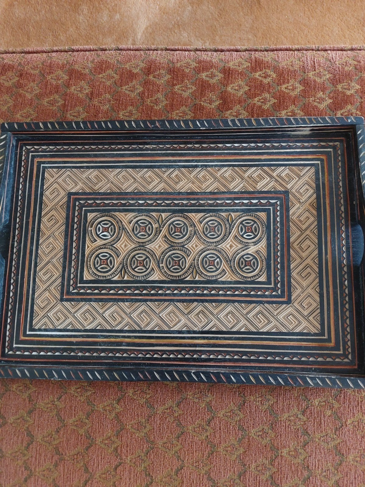 Uniek handgemaakt houten dienblad - Vintage met design, Ophalen of Verzenden
