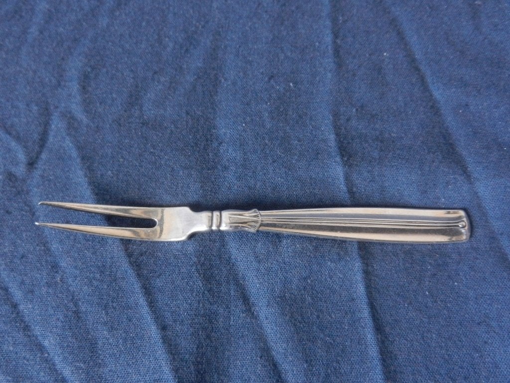 Zilveren vorkje / vleesvorkje Horsens Deens 1955 l. 10,8 cm, Antiek en Kunst, Antiek | Goud en Zilver, Ophalen of Verzenden, Zilver