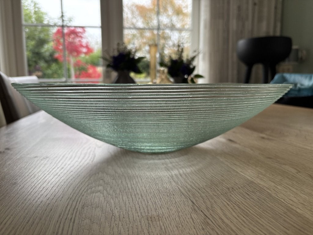 Glazen schaal, Huis en Inrichting, Schaal, Rond, Ophalen of Verzenden, Glas