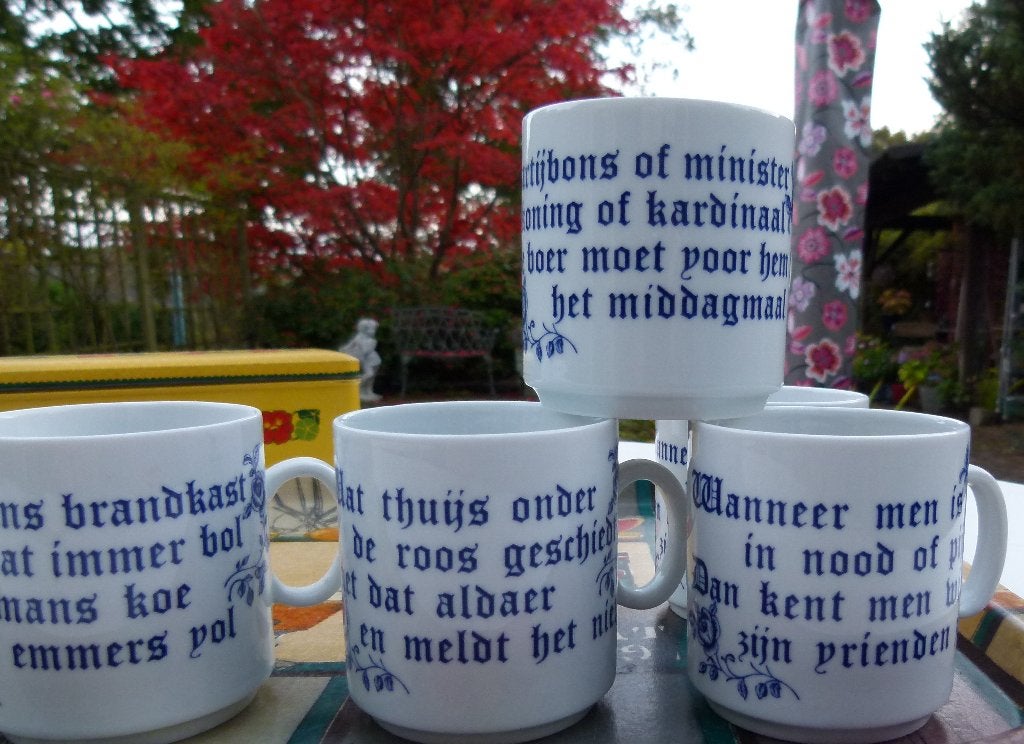 Mokken met Spreuken / Gezegdes Nederlands + Fries + Muziek, Overige merken, Klassiek, Nieuw, Aardewerk