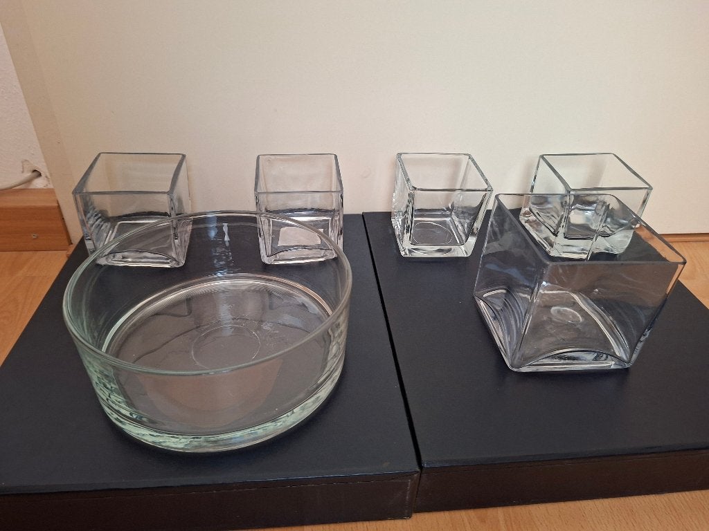 Glazen waxinelichthouders / kaarsenhouders / vaasjes, Verzamelen, Glas en Borrelglaasjes, Ophalen of Verzenden, Zo goed als nieuw