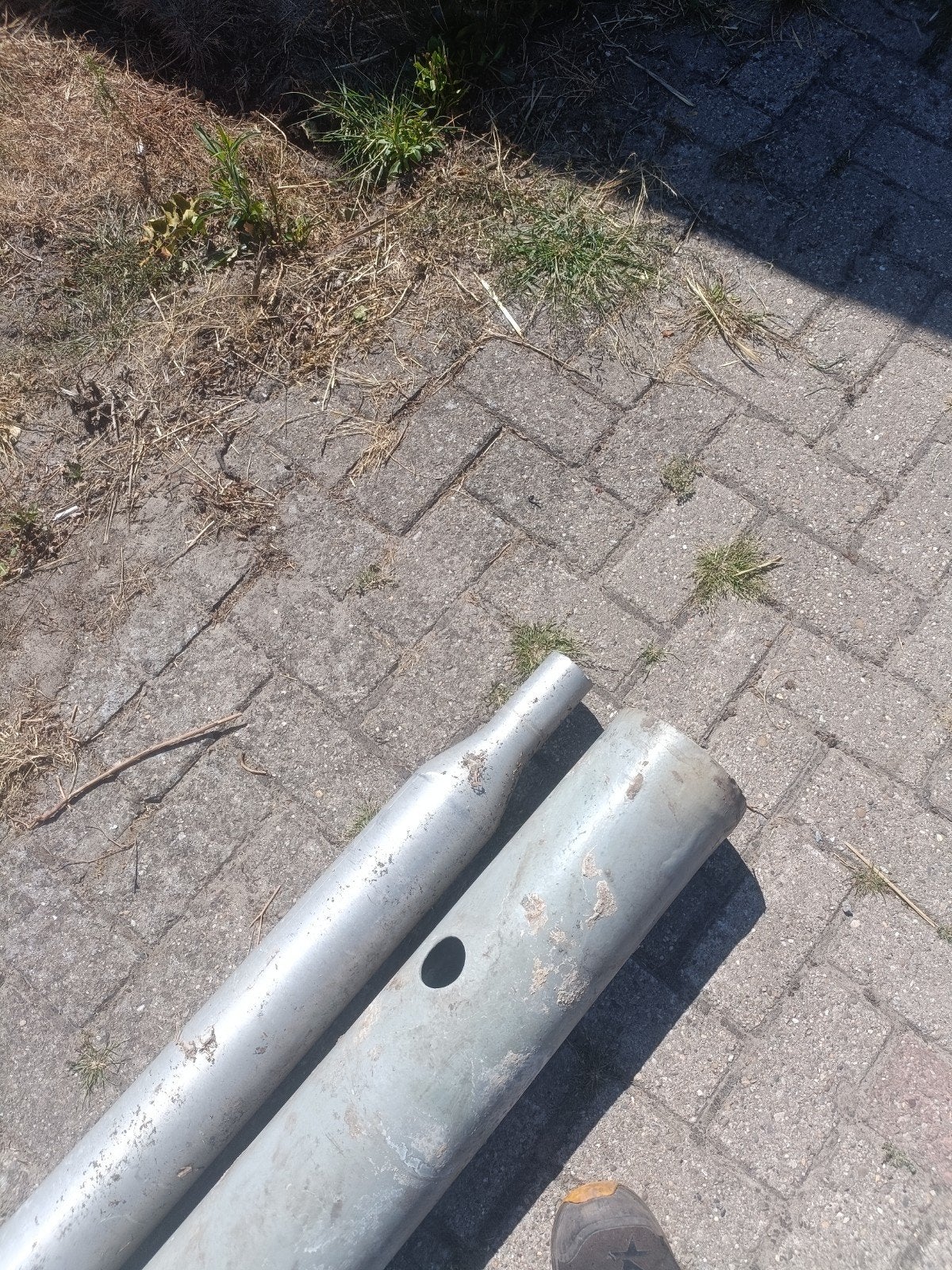 Aluminium lantaarn paal, lengte 690 cm, Ophalen, Gebruikt
