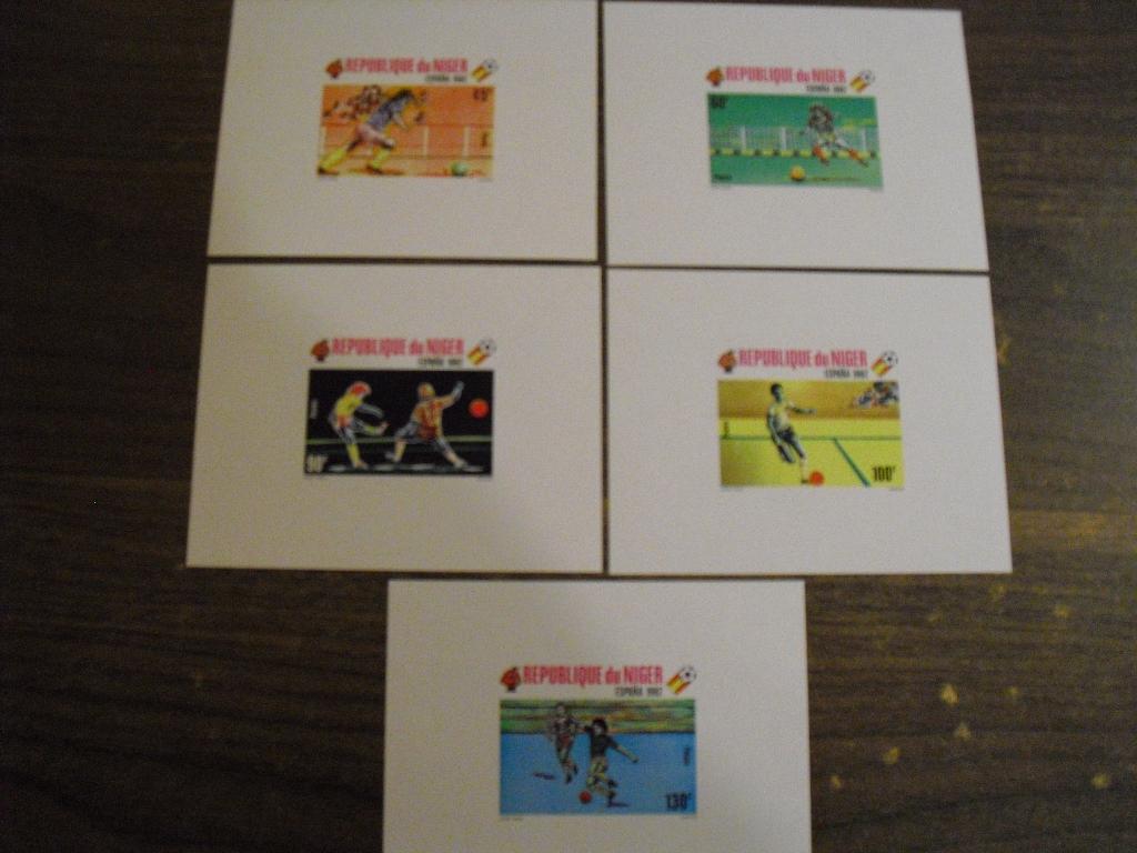 Voetbal WK Niger 5 blokken ongetand (2679), Verzenden, Postfris, Sport