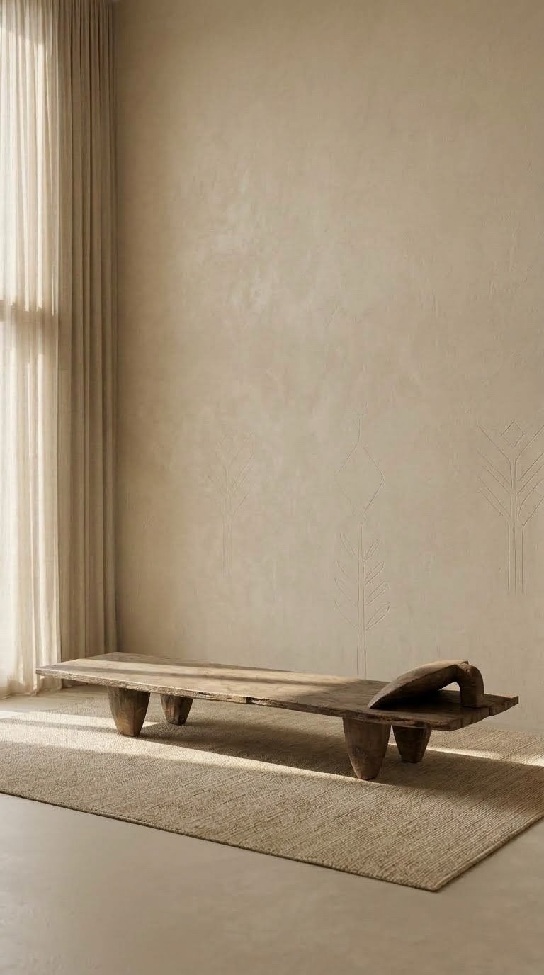Antiek Senufo Bed/Bank/Tafel - Bijna 3m - West-Afrika, Antiek en Kunst, Ophalen of Verzenden