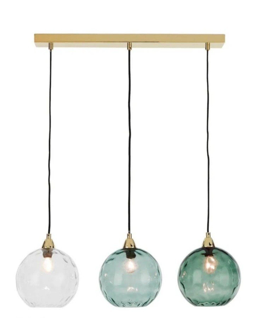 Hanglamp Ilaria - 3 lichtpunten - Gekleurd glas, Ophalen, Glas