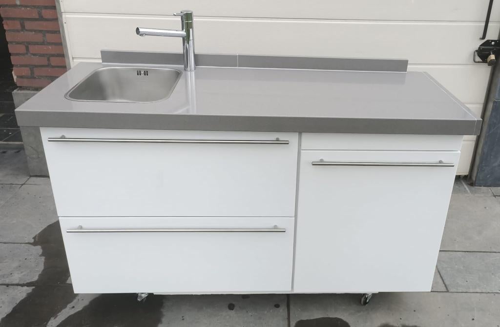 keuken,buitenkeuken,kitchenette,pantry, graniet aanrechtblad, Huis en Inrichting, Keuken | Keukenelementen, Ophalen, Wit, 150 tot 200 cm