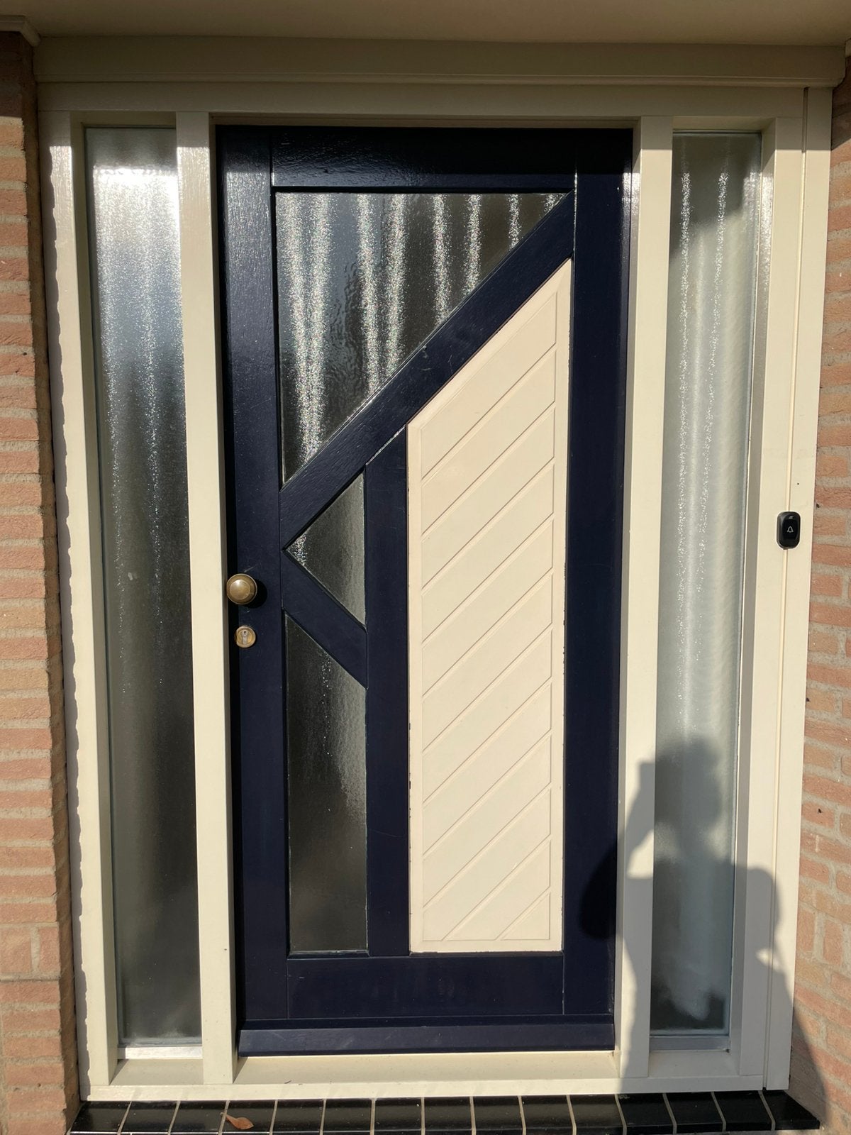 Mooie houten voordeur, Ophalen, Gebruikt, 80 tot 100 cm, 200 tot 215 cm