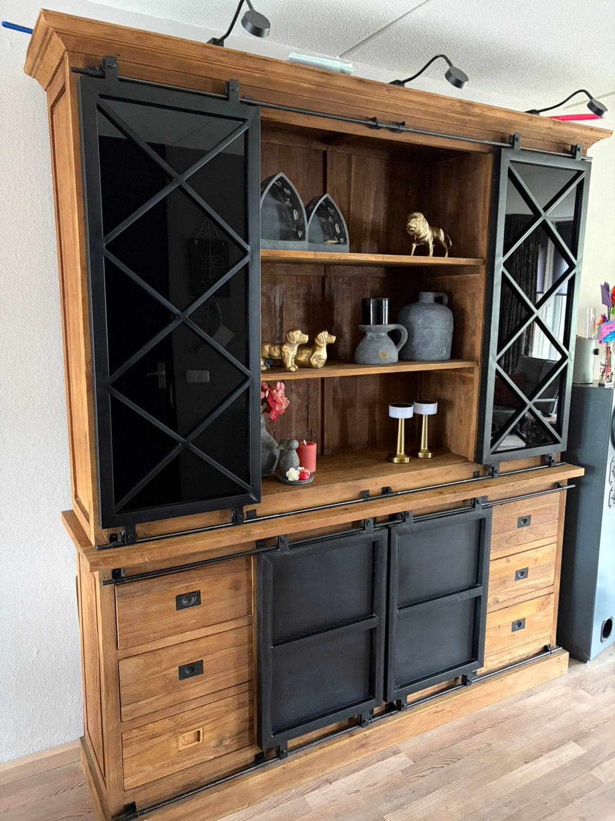 Buffetkast, Huis en Inrichting, Kasten | Buffetkasten, Ophalen, 200 cm of meer, 25 tot 50 cm, Glas