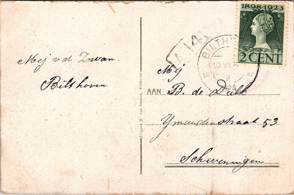 Bilthoven 10 ansichtkaarten biltsche kapel 1924 gemeentehuis, Verzenden, 1940 tot 1960, Gelopen, Utrecht