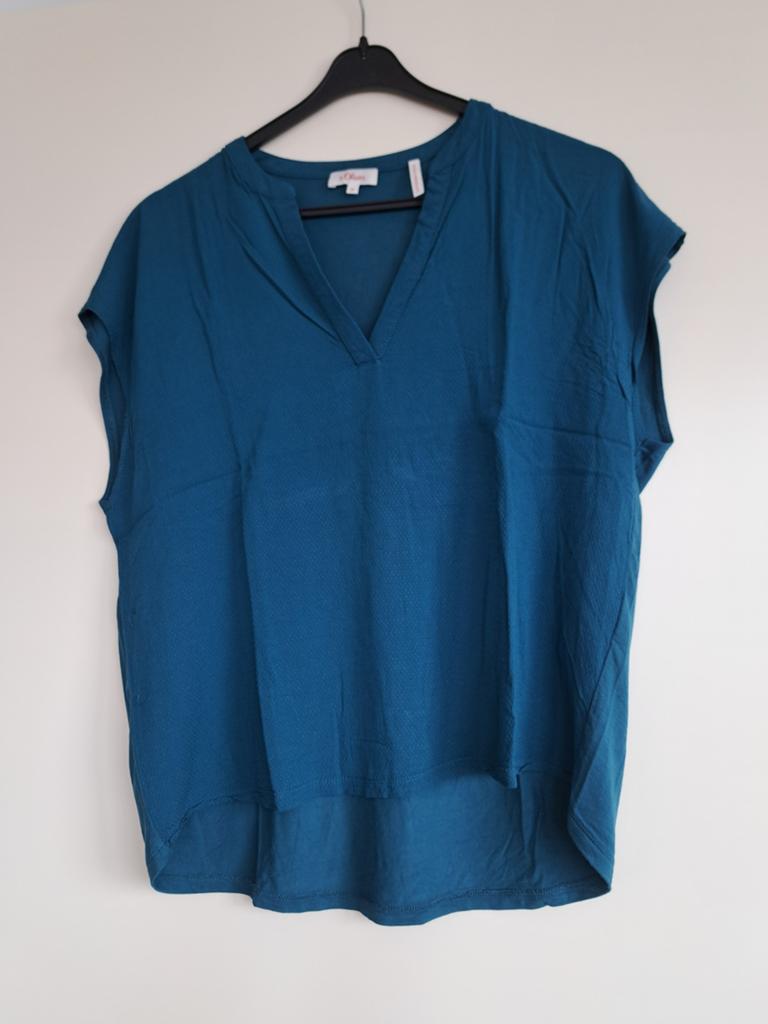 Petrol t-shirt maat M s.Oliver, Maat 38/40 (M), Blauw, Ophalen of Verzenden, Korte mouw