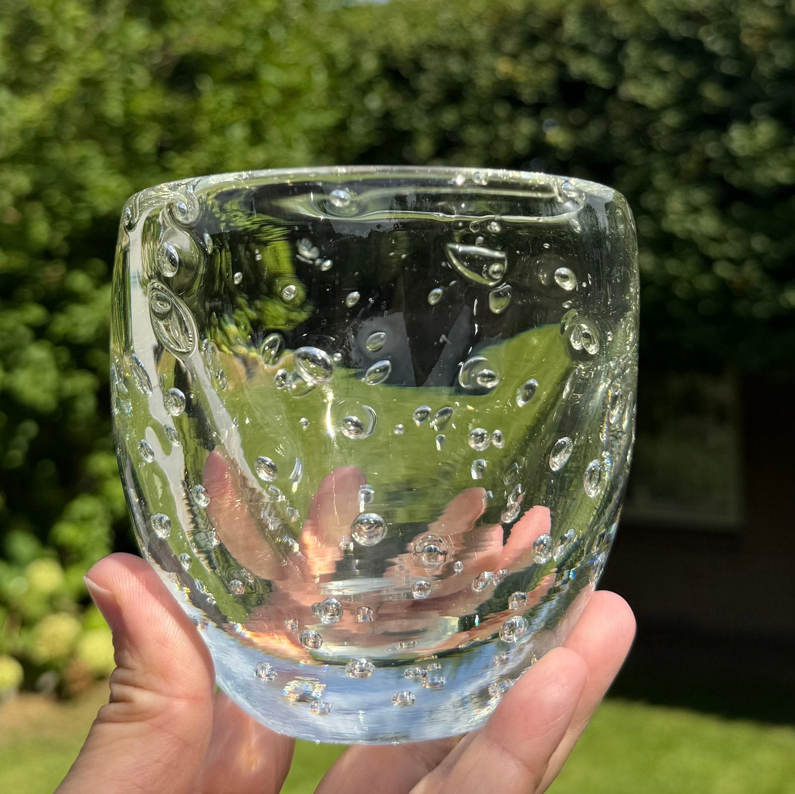 Glazen luchtbellen vaas, Ophalen of Verzenden