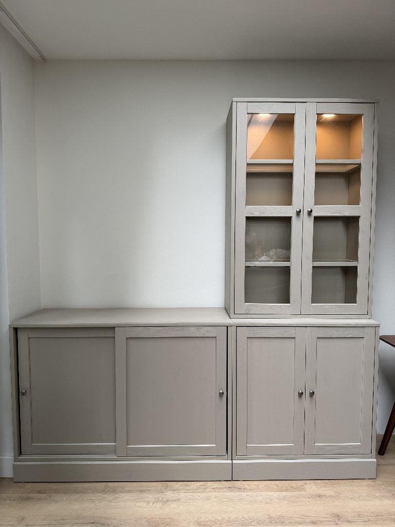 IKEA HAVSTA buffetkast 200 cm met verlichting, Ophalen, 200 cm of meer, 150 tot 200 cm, Zo goed als nieuw