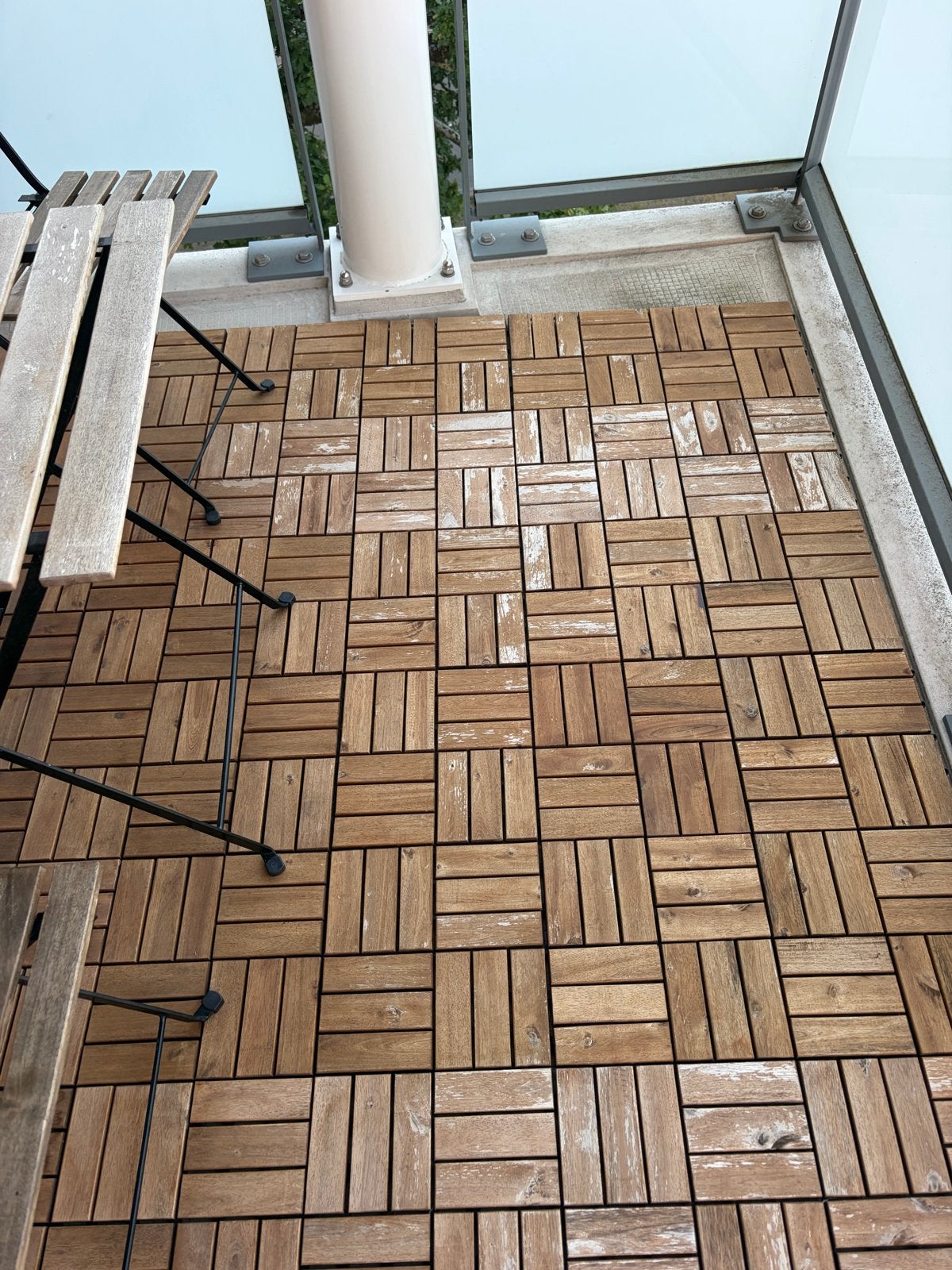 Houten terrastegels voor balkon of tuin, Tuin en Terras, Terrasdelen en Vlonders, Ophalen of Verzenden, Gebruikt, Hout
