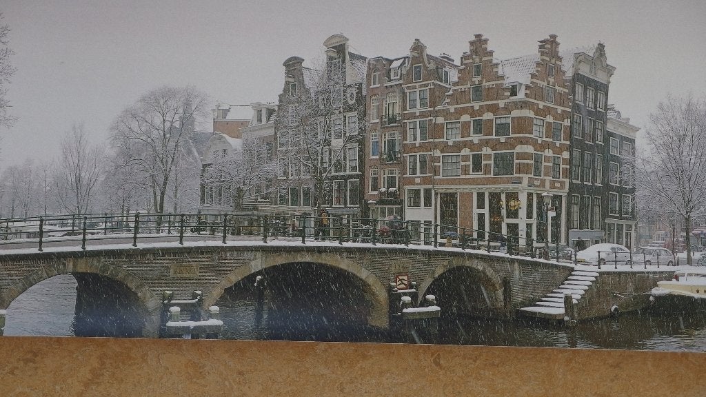Hoek Prinsengracht en Brouwersgracht met café Papeneiland, Foto, Nieuw, Ophalen of Verzenden, Voor 1940