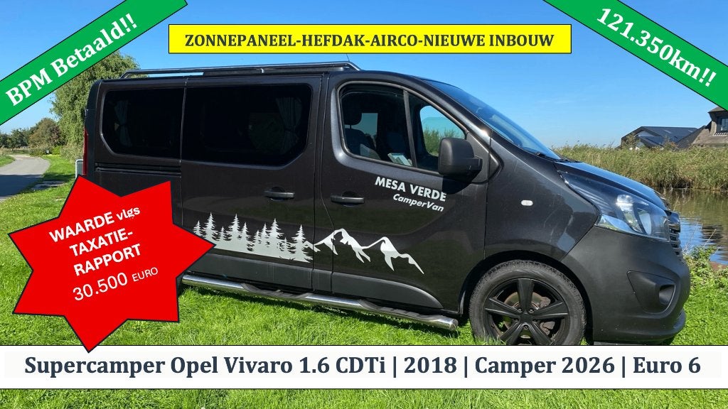 Camper Opel Vivaro 1.6 CDTi  | 2018 | Camper 2026 | Euro 6, Overige merken, Verwarmde buitenspiegels, Tot en met 2, Raamblindering
