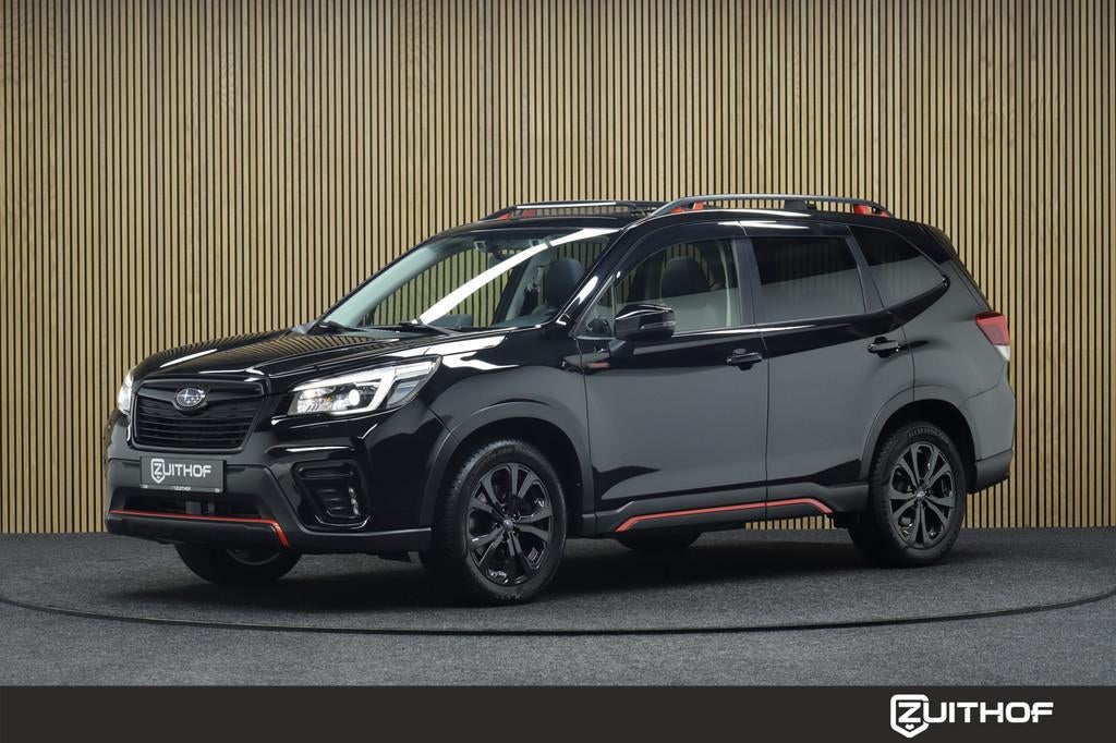 Subaru Forester 2.0i e-BOXER Sport AWD | Elek. Glazen Panora, Auto's, Subaru, 12 maanden, Zwart, 4 cilinders, Leder en Stof