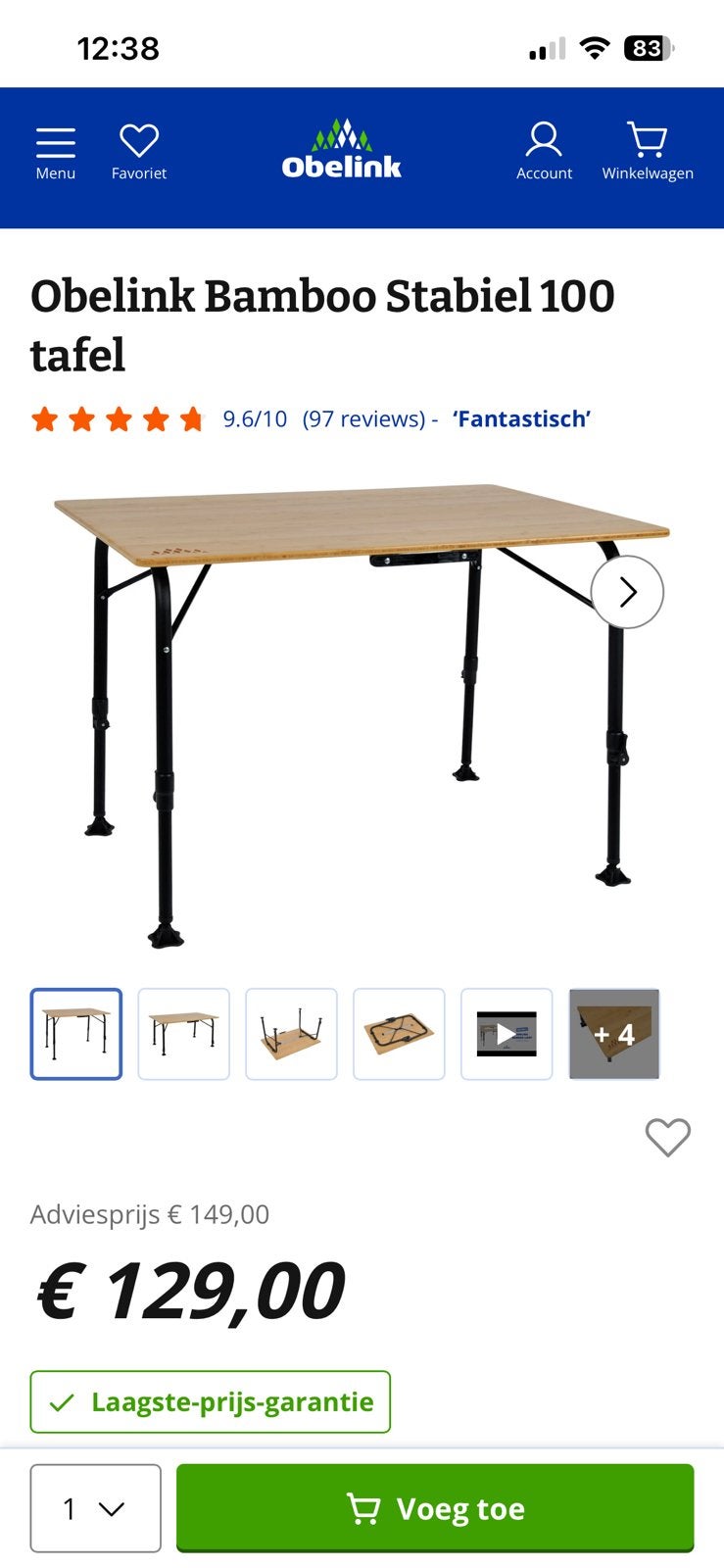 Stabiele camping tafel., Ophalen of Verzenden, Zo goed als nieuw